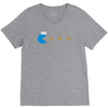 funny 80s pacman cookie monster retro gaming V-Neck Tee