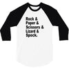 rock paper scissors lizard spock big bang theory geek nerd gift t shir 3/4 Sleeve Shirt