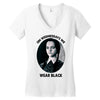 on wednesdays we wear black Women's V-Neck T-Shirt