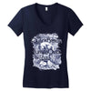 quick brown fox Women's V-Neck T-Shirt