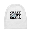crazy lady shark Baby Beanies