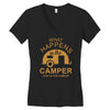 what happens in camper stays in camper vintage style camp funny Women's V-Neck T-Shirt
