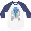 r2d2 typography 3/4 Sleeve Shirt