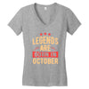 legends are born in october Women's V-Neck T-Shirt