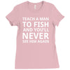 teach a man to fish Ladies Fitted T-Shirt