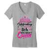 Celebrating With the 8th Birthday Queen Women's V-Neck T-Shirt