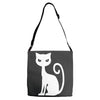 white cat funny Adjustable Strap Totes