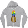 rainbow pineaplle Zipper Hoodie