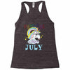 unicorns are born in july cute unicorn Racerback Tank