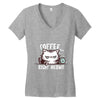 catffeine Women's V-Neck T-Shirt