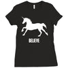 unicorn believe Ladies Fitted T-Shirt