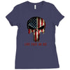 skull us flag live free or die Ladies Fitted T-Shirt