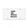 Jude JB Willem Malcolm License Plate