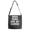 beer run cardio Adjustable Strap Totes