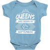 Queens Are Born In September Baby Onesie