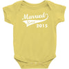 married since 2015   mens funny wedding marriage Baby Bodysuit
