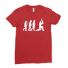 evolution of cricket white silhouette Ladies Fitted T-Shirt