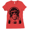 monkey hipster Ladies Fitted T-Shirt