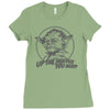 yoda funny slogan retro movie Ladies Fitted T-Shirt