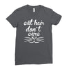 cat hair don't care cute crazy cat Ladies Fitted T-Shirt