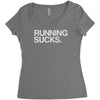 running sucks   humor exercise running gym marathon runner workout tee Women's Triblend Scoop T-shirt
