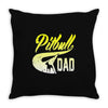 pitbull dad Throw Pillow