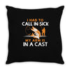 arm in cast Throw Pillow