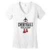 jet chemtrails red &amp; grey logo Women's V-Neck T-Shirt