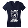 All Men Are Created Equal But Only the Best Are Born In January Women's V-Neck T-Shirt