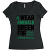 i wear emerald green for liver cancer awareness Women's Triblend Scoop T-shirt