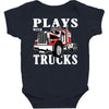 plays with trucks family matching Baby Bodysuit