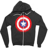 captain america dying bleeding logo Zipper Hoodie