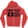 drink mode on Zipper Hoodie