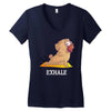 yoga pug exhale Women's V-Neck T-Shirt