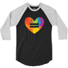Rainbow Equality Heart 3/4 Sleeve Shirt