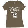 men's ask me about my gorilla Ladies Fitted T-Shirt