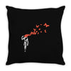 banksy headshot butterfly Throw Pillow