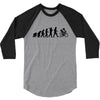 evolution of a cyclist mens black or blue cycling t shirt bike 3/4 Sleeve Shirt