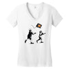 banksy kids play t.v. ball Women's V-Neck T-Shirt