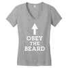 obey the beard funny Women's V-Neck T-Shirt