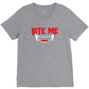 bite me halloween vampire teeth V-Neck Tee