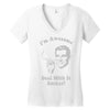 i'm awesome  funnycomic deal with it party retro cool Women's V-Neck T-Shirt