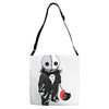 creepy doll trick or treat Adjustable Strap Totes