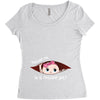 October Peeking Out Baby Girl Women's Triblend Scoop T-shirt