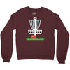 disc golf frisbee leaning on target basket innova Crewneck Sweatshirt