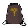 tribal print elephant geometric gold animals cool Drawstring Bags