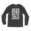beer runs does that count as exercise funny Long Sleeve Shirts