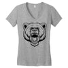 angry bear head Women's V-Neck T-Shirt