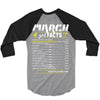 March Girl Facts Aries 3/4 Sleeve Shirt
