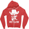 outlaw cow boy motor bike Zipper Hoodie